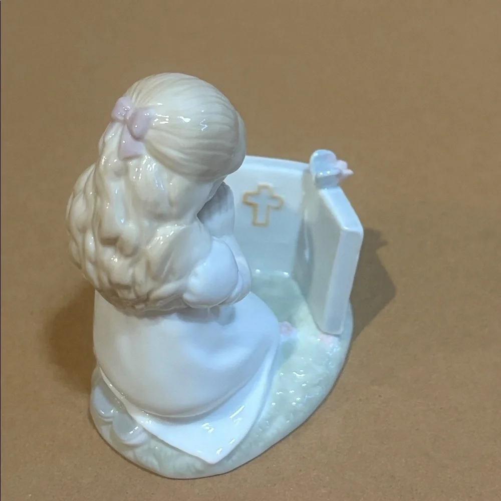 Hallmark Studio B - Little Girl Kneeling in Prayer w Bible - Porcelain Figurine
